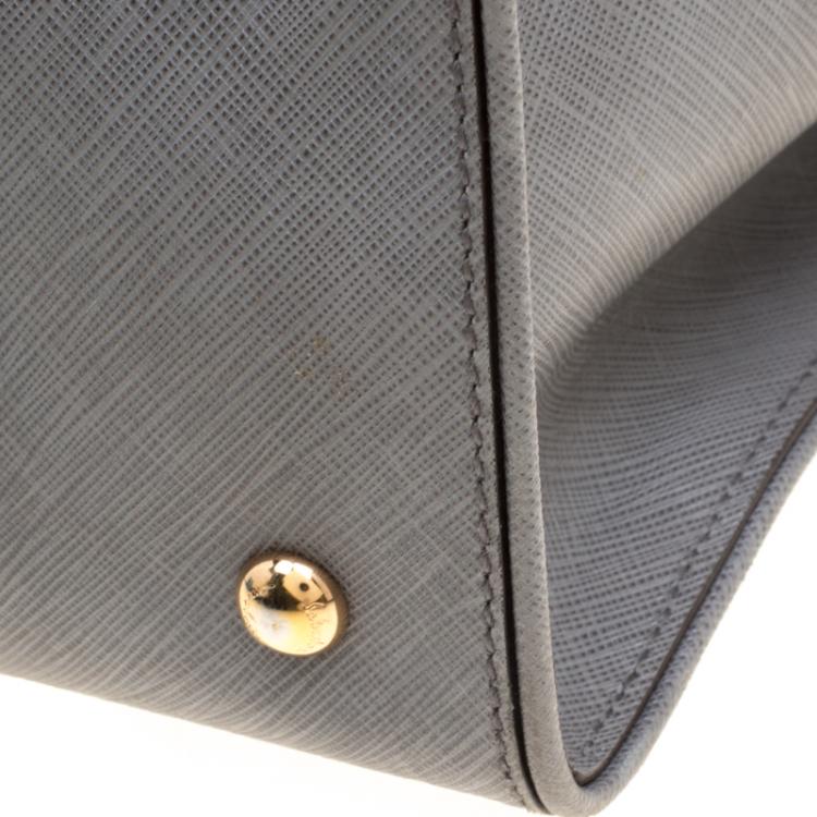 Pre Owned Salvatore Ferragamo Grey Leather Large Briana Tote
