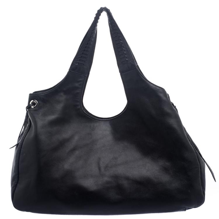 Pre Owned Salvatore Ferragamo Black Leather Tote