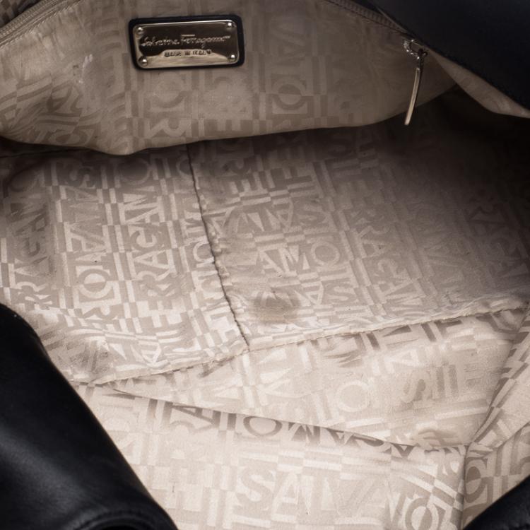 Pre Owned Salvatore Ferragamo Black Leather Tote
