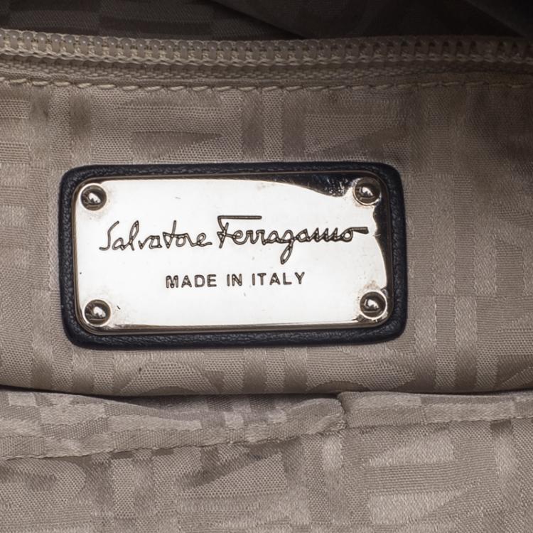 Pre Owned Salvatore Ferragamo Black Leather Tote