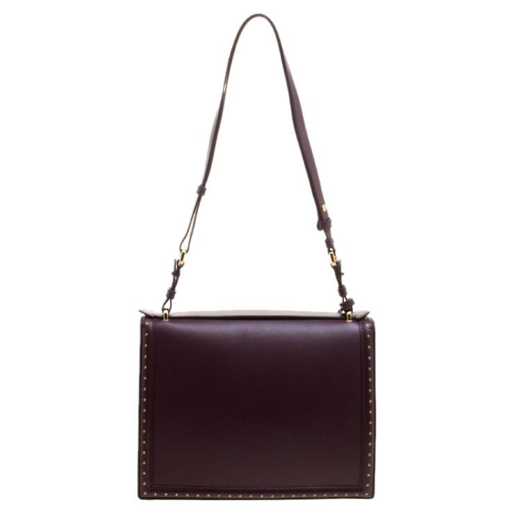 Pre Owned Salvatore Ferragamo Burgundy Leather Marisol Shoulder Bag