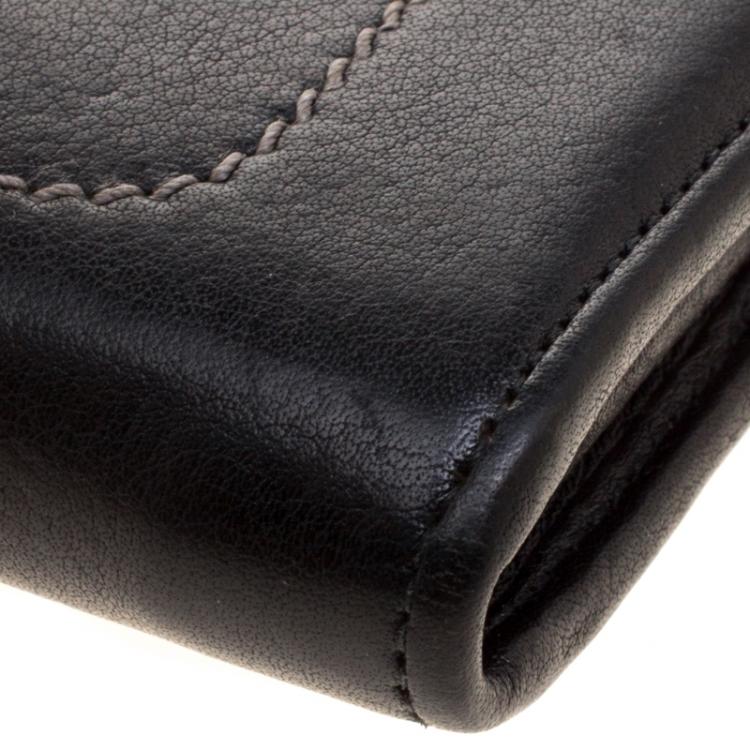 Pre Owned Salvatore Ferragamo Black Leather Frame Clutch