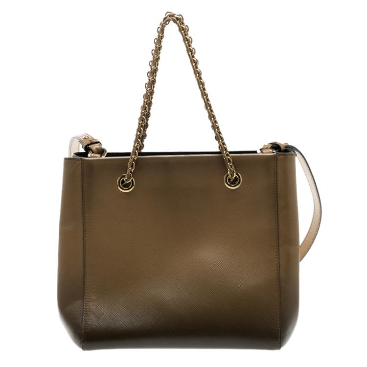 Pre Owned Salvatore Ferragamo Brown  Saffiano Leather Vany Tote