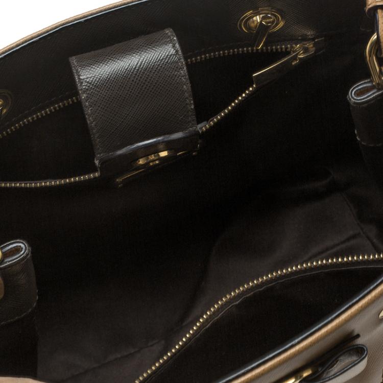 Pre Owned Salvatore Ferragamo Brown  Saffiano Leather Vany Tote