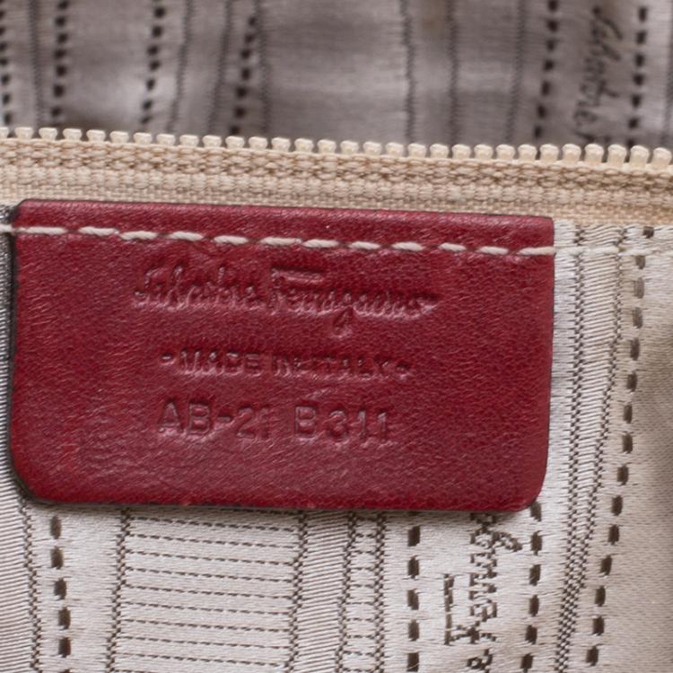Pre Owned Salvatore Ferragamo Red Leather Marisa Satchel