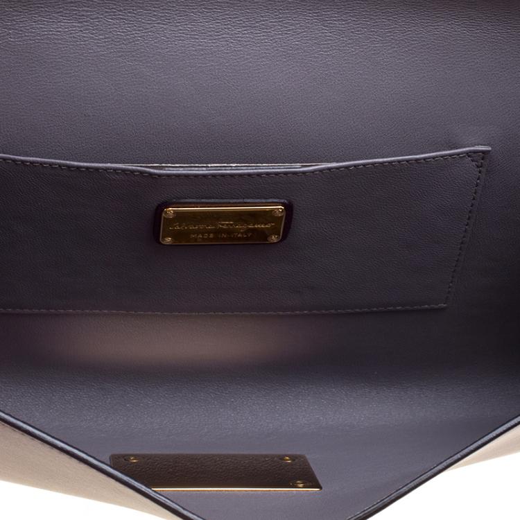 Pre Owned Salvatore Ferragamo Purple Leather Afef Gancio Clutch