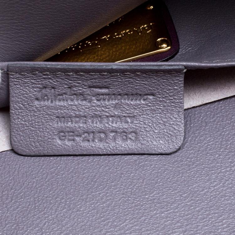 Pre Owned Salvatore Ferragamo Purple Leather Afef Gancio Clutch