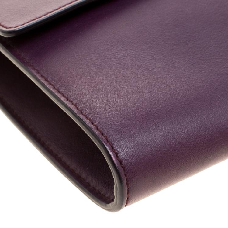 Pre Owned Salvatore Ferragamo Purple Leather Afef Gancio Clutch