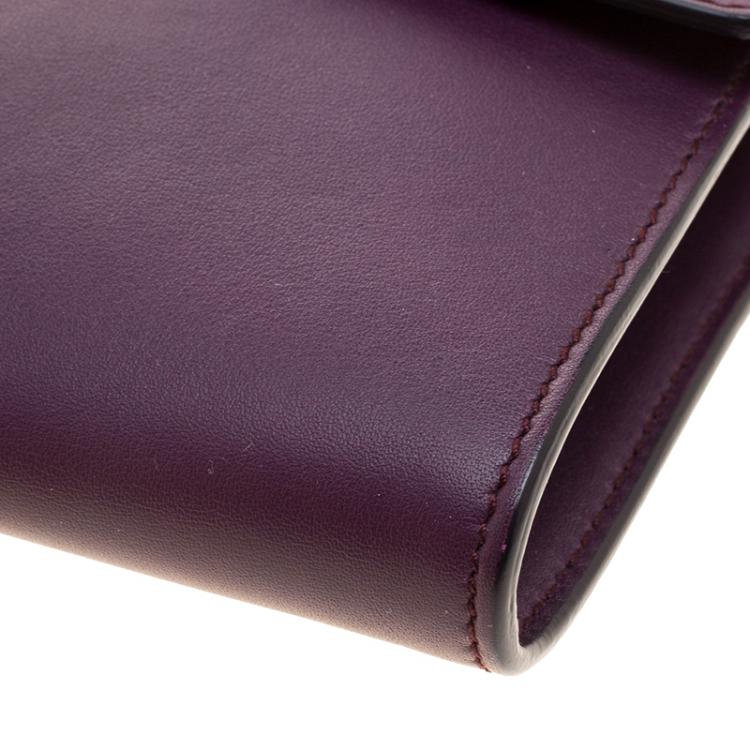 Pre Owned Salvatore Ferragamo Purple Leather Afef Gancio Clutch