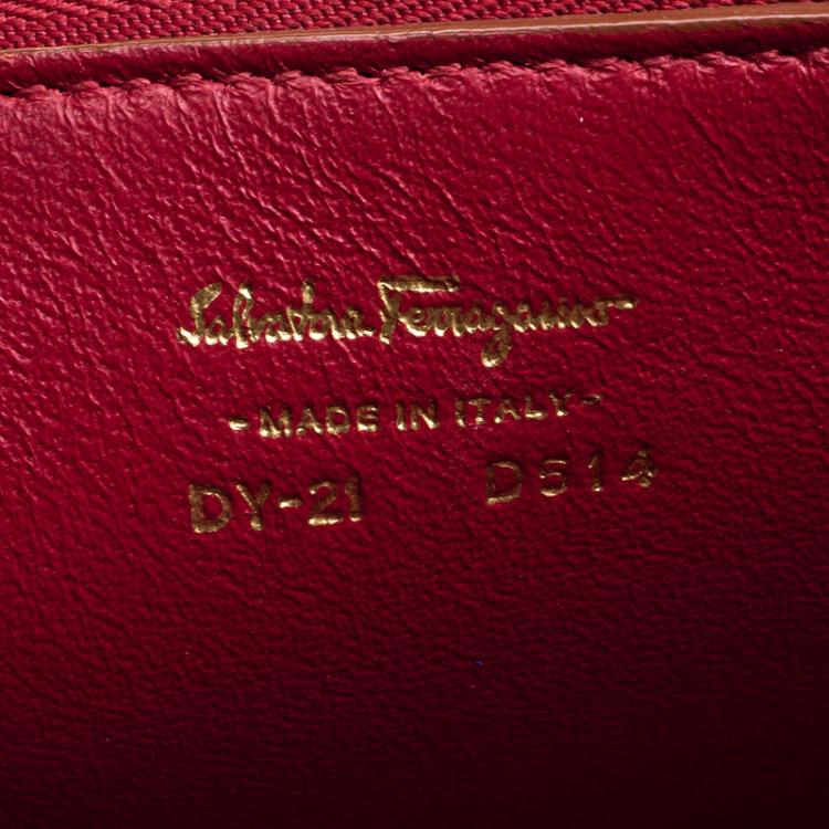 Pre Owned Salvatore Ferragamo Orange Leather Marisol Shoulder Bag