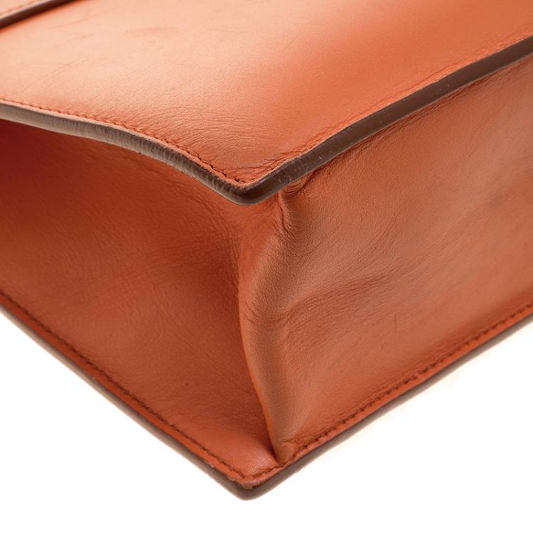 Pre Owned Salvatore Ferragamo Orange Leather Marisol Shoulder Bag