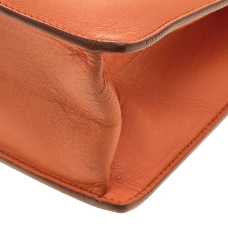 Pre Owned Salvatore Ferragamo Orange Leather Marisol Shoulder Bag