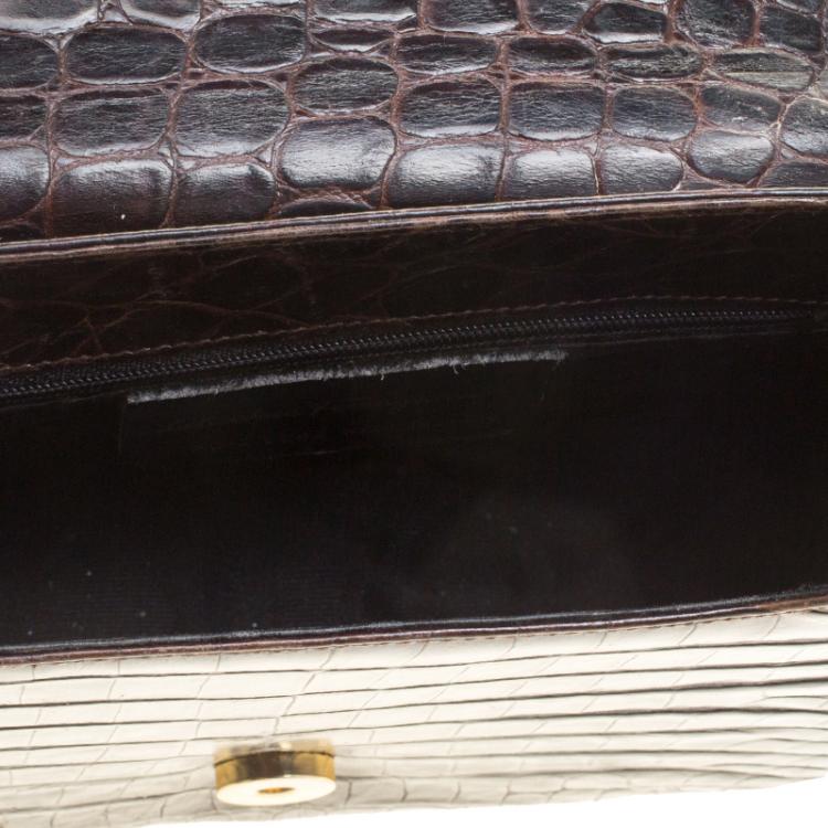 مملوكة مسبقًا Salvatore Ferragamo Brown Alligator Crossbody Bag
