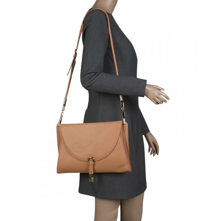 Pre Owned Salvatore Ferragamo Brown Soft Leather Shoulder Bag