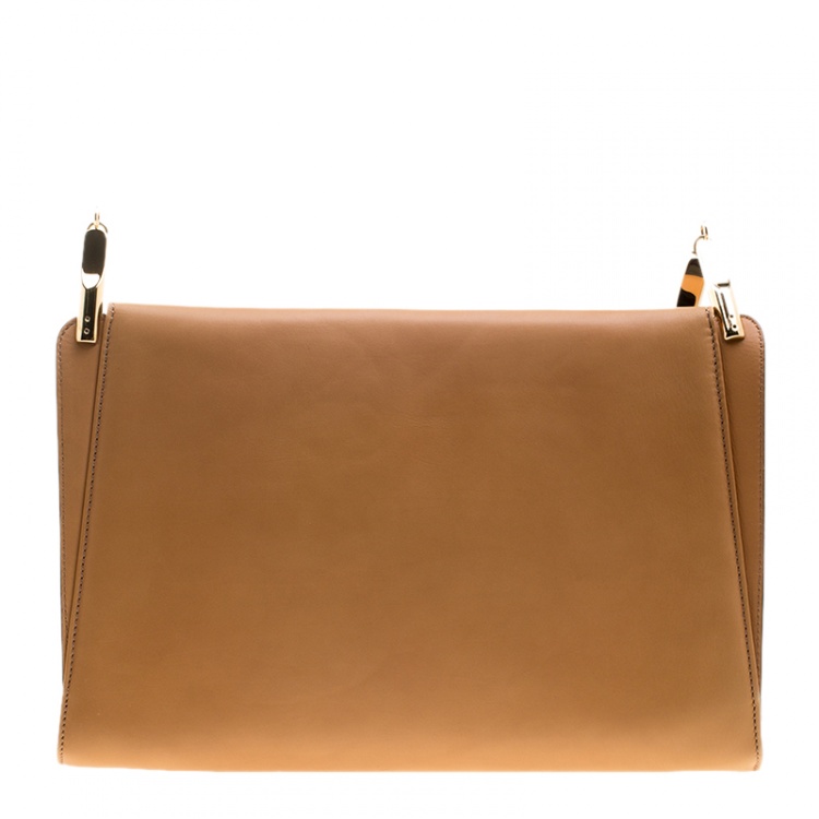 Pre Owned Salvatore Ferragamo Brown Soft Leather Shoulder Bag