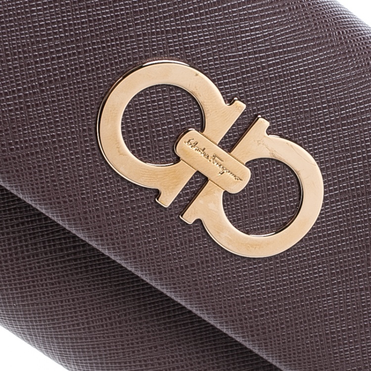 مملوكة مسبقًا Salvatore Ferragamo Dark Brown Leather Continental Wallet