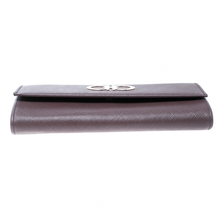 مملوكة مسبقًا Salvatore Ferragamo Dark Brown Leather Continental Wallet