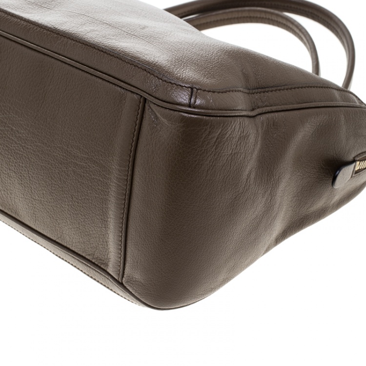 Pre Owned Salvatore Ferragamo Brown Leather Boston Bag