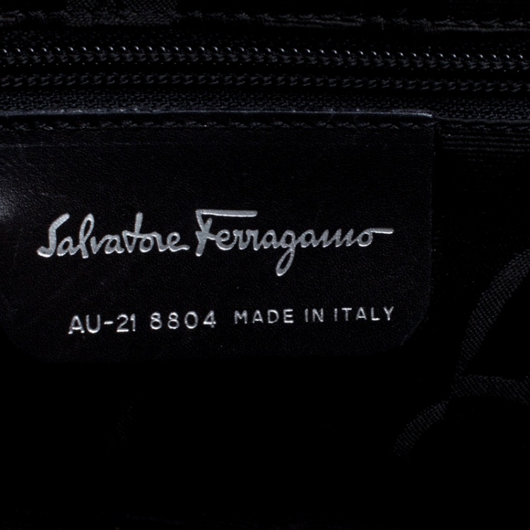 مملوكة مسبقًا Salvatore Ferragamo Dark Brown Canvas Shoulder Bag