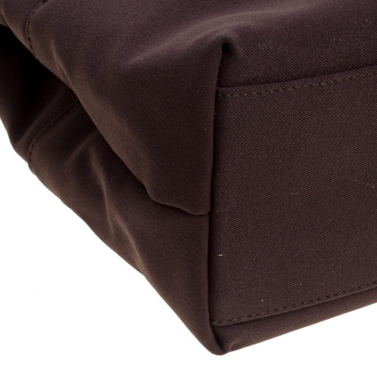 مملوكة مسبقًا Salvatore Ferragamo Dark Brown Canvas Shoulder Bag