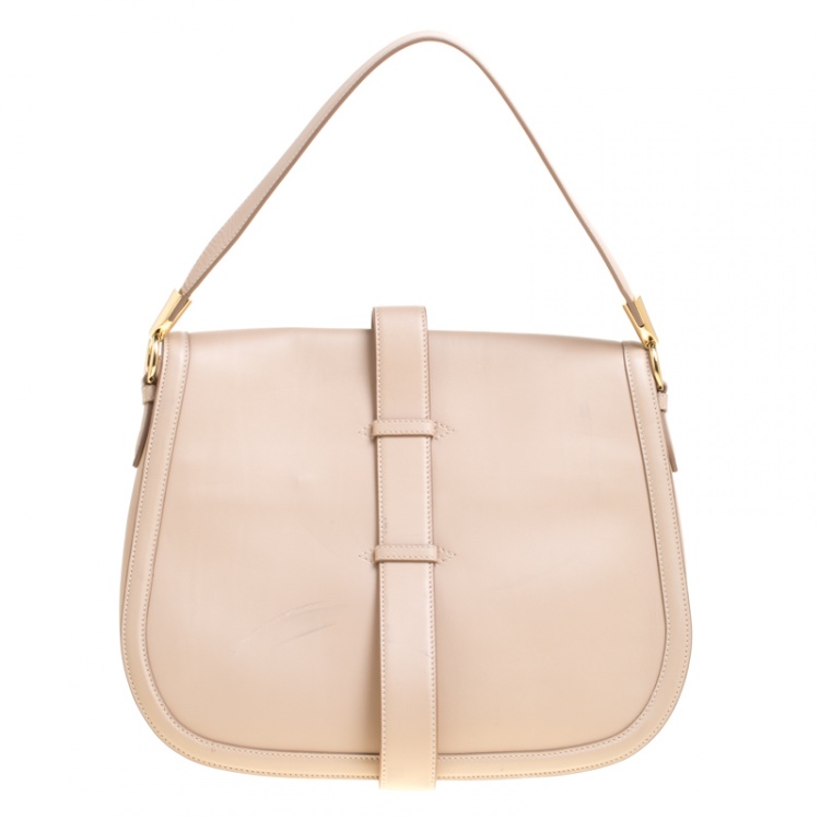 مملوكة مسبقًا Salvatore Ferragamo Beige Leather Elly Shoulder Bag