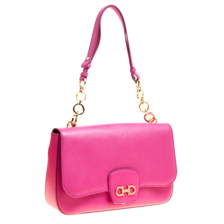 مملوكة مسبقًا Salvatore Ferragamo Hot Pink Leather Bree Shoulder Bag