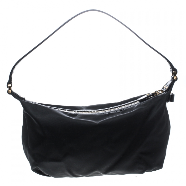 Pre Owned Salvatore Ferragamo Black Nylon Hobo