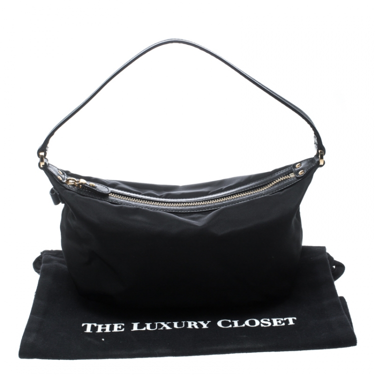 Pre Owned Salvatore Ferragamo Black Nylon Hobo