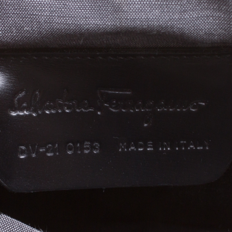 مملوكة مسبقًا Salvatore Ferragamo Black Woven Leather Top Handle Shoulder Bag