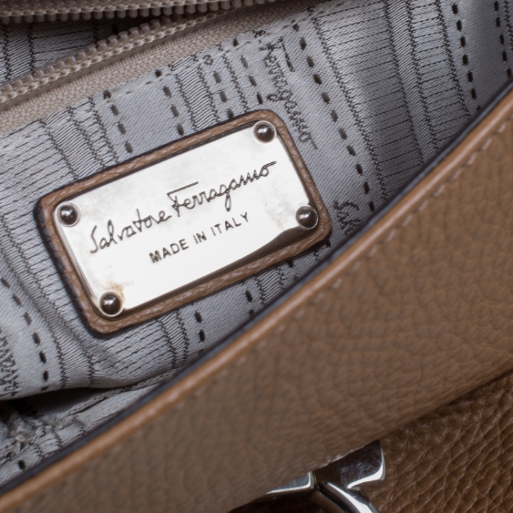 Pre Owned Salvatore Ferragamo Light Brown Leather Sofia Satchel