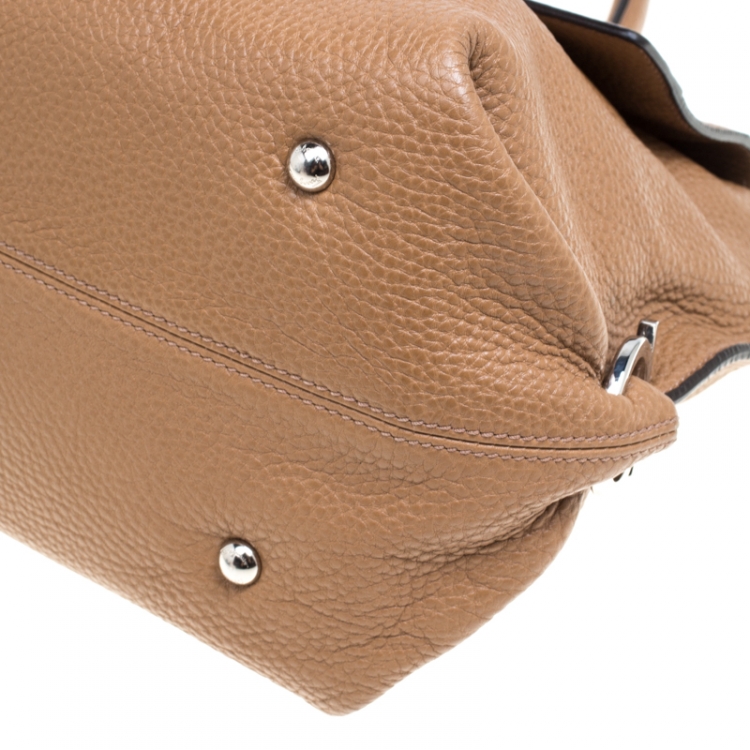 Pre Owned Salvatore Ferragamo Light Brown Leather Sofia Satchel