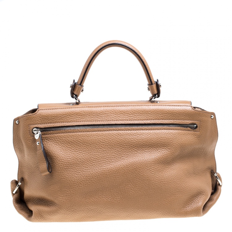 Pre Owned Salvatore Ferragamo Light Brown Leather Sofia Satchel