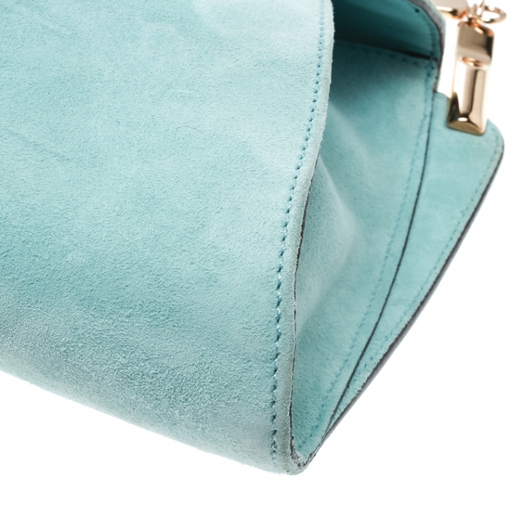 Pre Owned Salvatore Ferragamo Green Suede Shoulder Bag