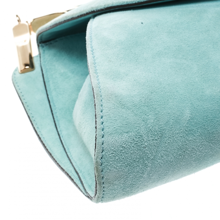 Pre Owned Salvatore Ferragamo Green Suede Shoulder Bag