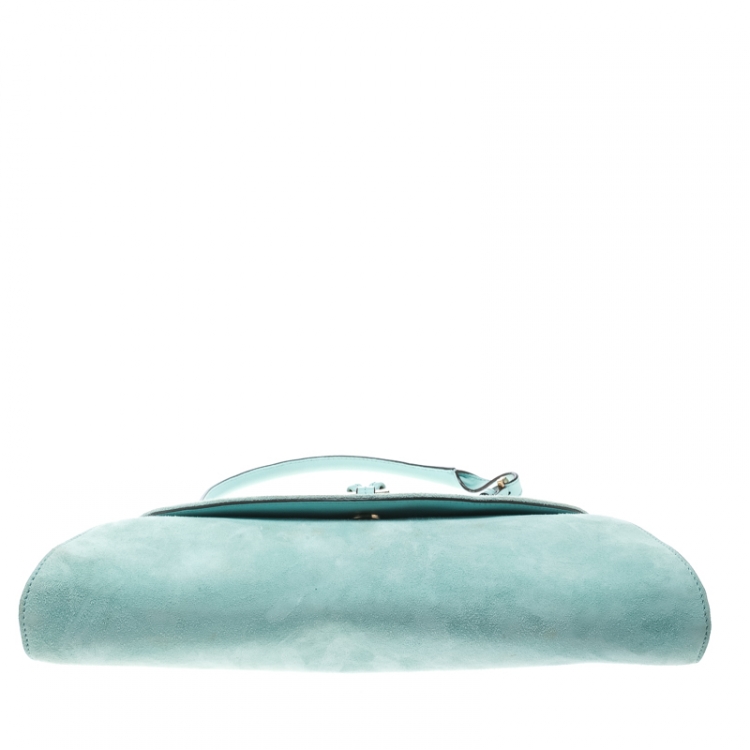 Pre Owned Salvatore Ferragamo Green Suede Shoulder Bag