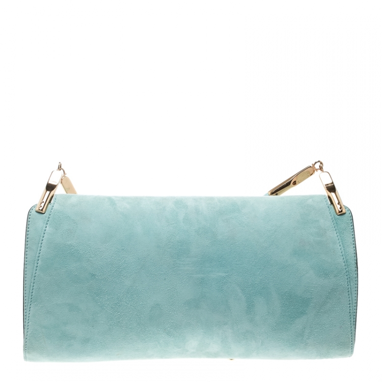 Pre Owned Salvatore Ferragamo Green Suede Shoulder Bag
