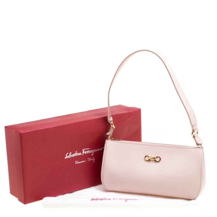 Pre Owned Salvatore Ferragamo Blush Pink Leather Shoulder Bag