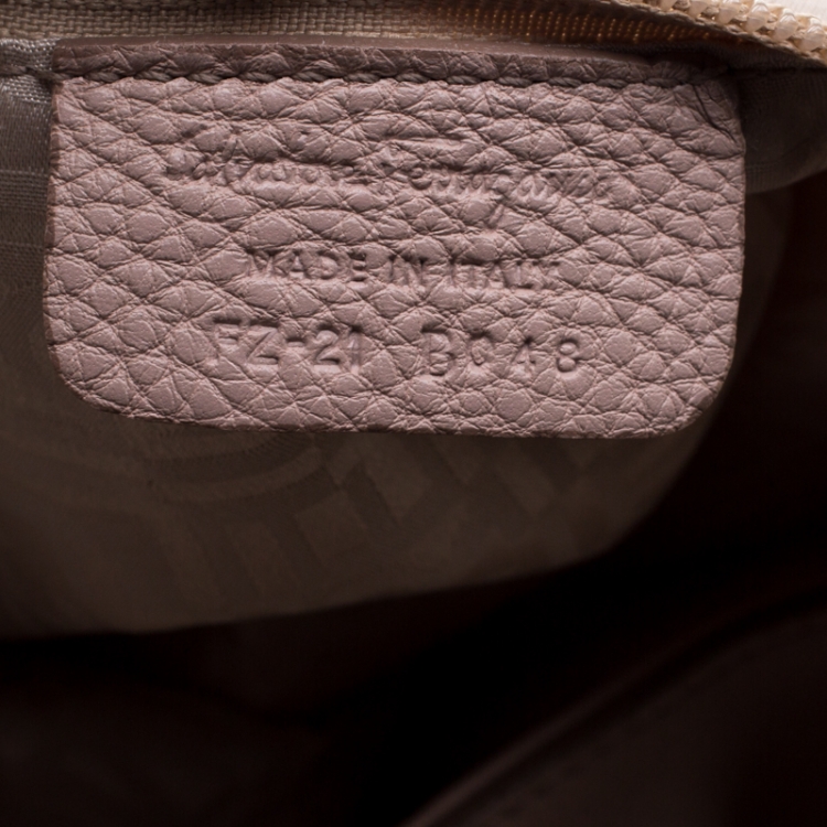Pre Owned Salvatore Ferragamo Dusty Pink Leather Hobo