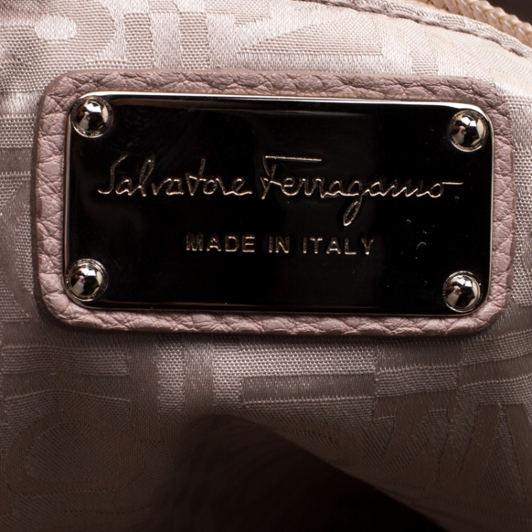 Pre Owned Salvatore Ferragamo Dusty Pink Leather Hobo