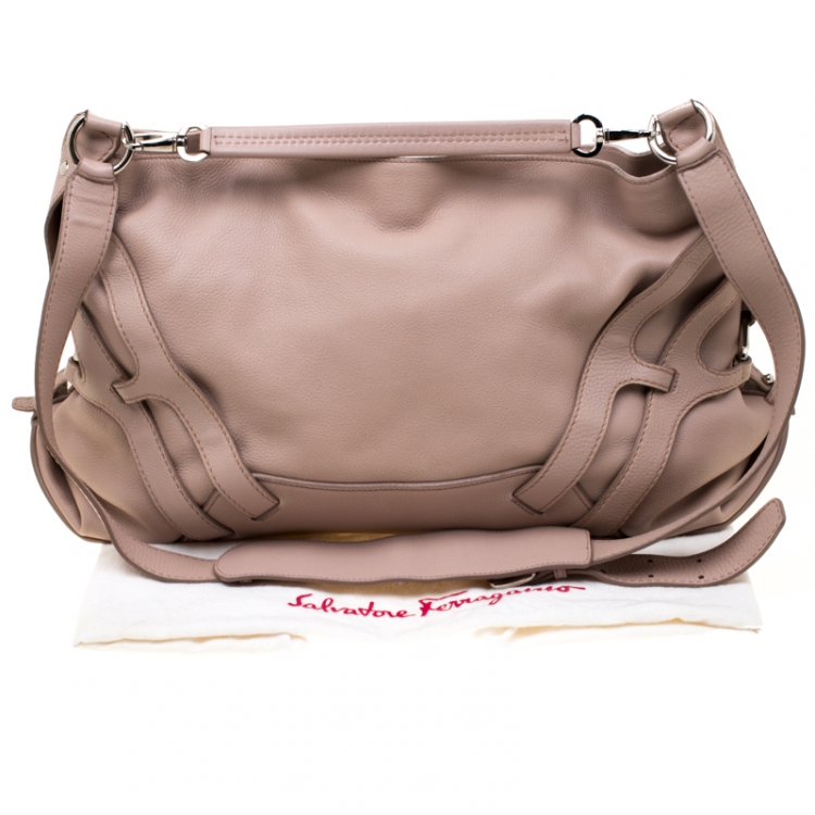 Pre Owned Salvatore Ferragamo Dusty Pink Leather Hobo