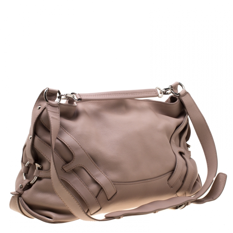Pre Owned Salvatore Ferragamo Dusty Pink Leather Hobo