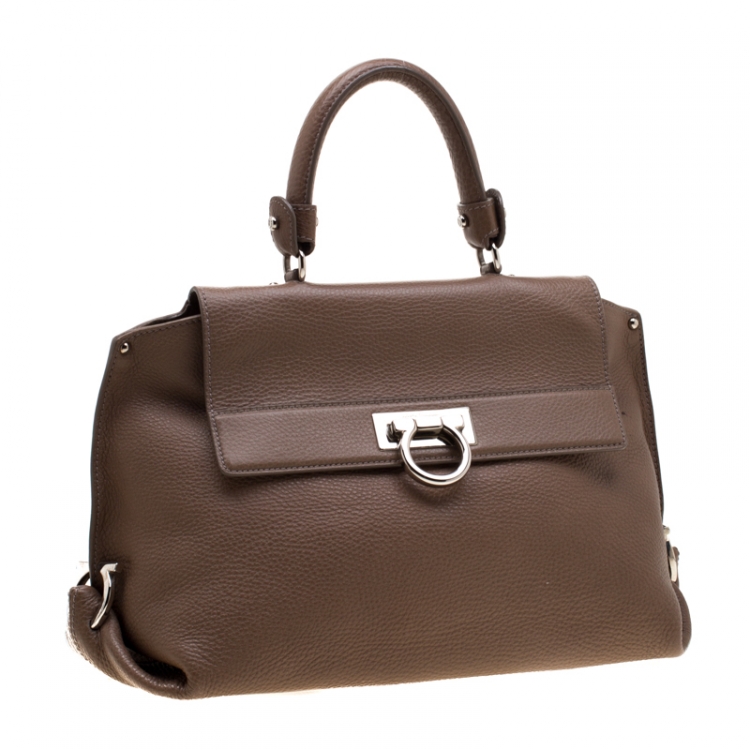 مملوكة مسبقًا Salvatore Ferragamo Beige Leather Medium Sofia Satchel