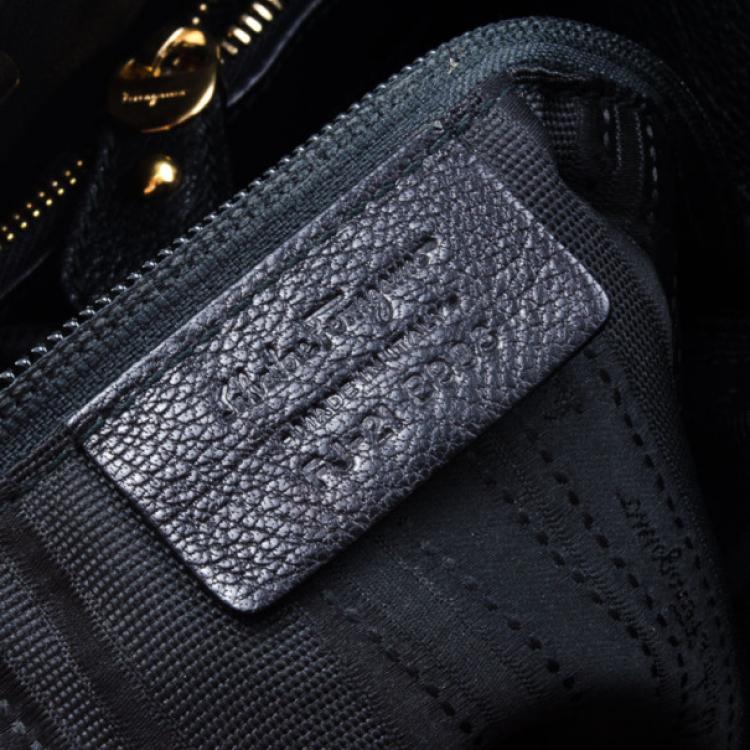 Pre Owned Salvatore Ferragamo Betulla Chain Handle Leather Shopper Tote