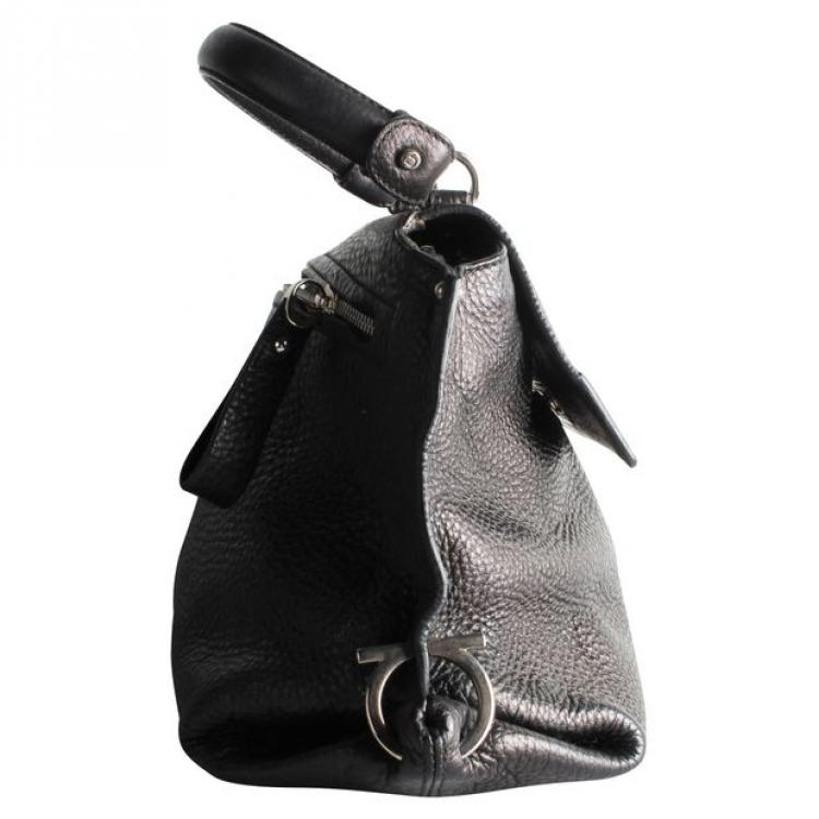 Pre Owned Salvatore Ferragamo Black Leather Satchel