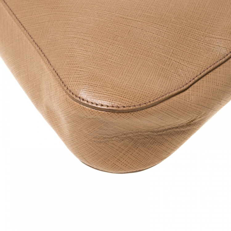 Pre Owned Salvatore Ferragamo Brown Saffiano Leather Shoulder Bag