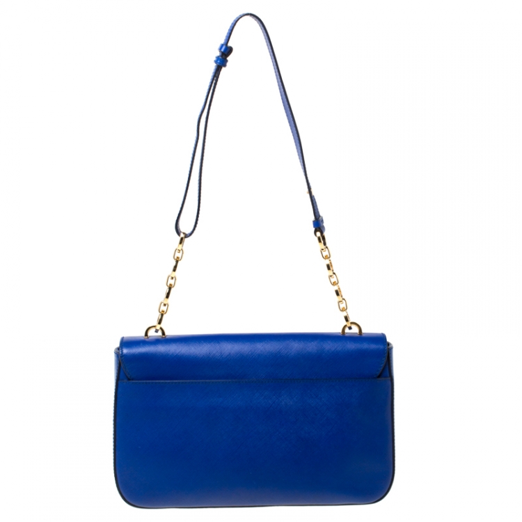 Pre Owned Salvatore Ferragamo Blue Leather Bree Shoulder Bag