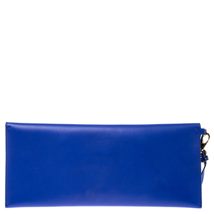 مملوكة مسبقًا Salvatore Ferragamo Blue Leather Afef Gancio Clutch