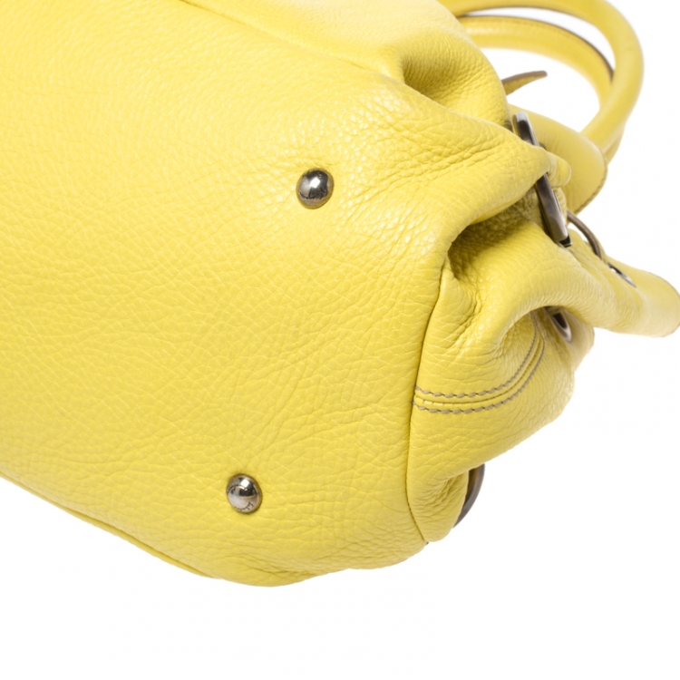 Pre Owned Salvatore Ferragamo Yellow Leather Satchel