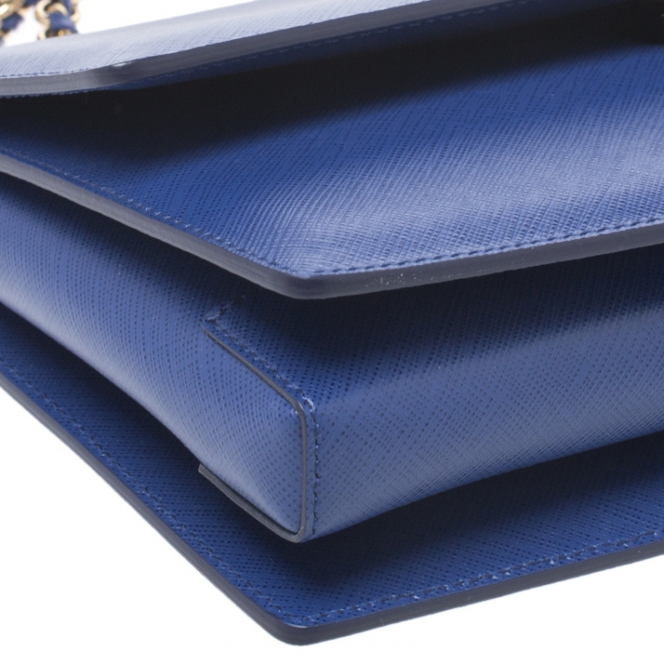 مملوكة مسبقًا Salvatore Ferragamo Electric Blue Leather Ginny Shoulder Bag