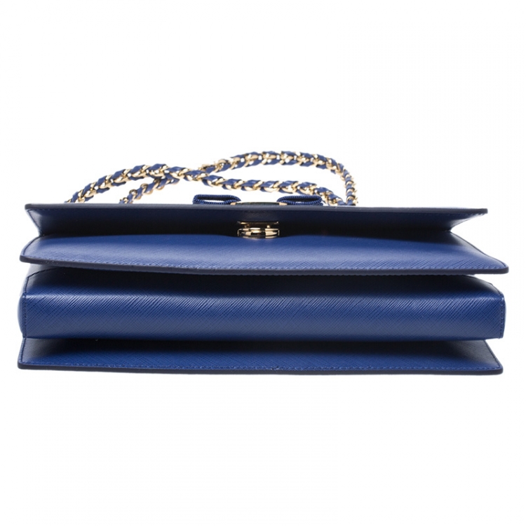 مملوكة مسبقًا Salvatore Ferragamo Electric Blue Leather Ginny Shoulder Bag